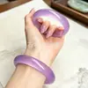 Pulsera Violeta Helada, Pulsera Redonda de Cuarcita Morada Clara, Pulsera de Jade Violeta de Cuarcita