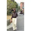 Jaqueta puffer curta leve estilo coreano com gola alta, novo casaco de algodão acolchoado quente slim-fit para o inverno de 2026