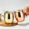 Copo de Cobre Martelado Transfronteiriço Copo Moscow Mule Bar Aço Inoxidável 304 Copo de Metal para Cocktail Copo Banhado a Cobre