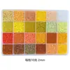 Caixa Cruzada de Vidro Pequenas Contas de Arroz 2-4mm Contas de Arroz Coloridas Pulseira Colar DIY Acessórios de Joias com Contas