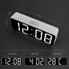 Reloj digital electrónico LED con pantalla táctil a color para estudiantes, función de repetición, dos juegos de alarma, termómetro, reloj espejo de mesita de noche