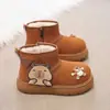 Botas de Neve de Pelúcia para Meninas de Desenho Animado para Outono e Inverno, Sapatos de Algodão Espessos para Crianças, Botas Curtas para Meninas Mais Velhas, Botas de Algodão