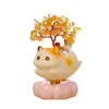 Gato de la Fortuna, Árbol de la Fortuna de Cristal, Citrino, Regalo para Colegas, Regalo de Oficina, Adorno Lindo de Gato, Creativo
