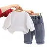 Conjunto de Ropa para Niños Primavera y Otoño 2026 Nuevo Elegante Sudadera con Bloques de Color y Mangas Largas Conjunto de Dos Piezas Ropa para Bebés