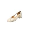 Zapatos de Mujer Muy Cómodos y Versátiles Que No Cansan Tus Pies, Nuevos Zapatos de Mujer 2026 Primavera y Otoño de Punta Cuadrada, Tacón Medio Grueso, Antideslizantes