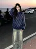 Sudadera de Marca de Moda Estilo Americano a Rayas con Cuello Alto y Estampado de Estrellas para Mujer, Chaqueta Deportiva Casual Otoño e Invierno, Novedad Otoño 2026