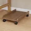 Suporte para torre de computador em madeira maciça com rodas, rodízios universais, base de resfriamento móvel, bandeja de rack à prova de poeira