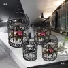 Jaula Decorativa de Hierro Forjado Estilo Europeo Exhibición de Ventana Accesorios Blancos para Fotografía Tamaño Grande Hotel Boda Jaula para Pájaros