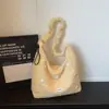 Bolso de Hombro de Felpa Floral Dulce Estilo Japonés para Mujer, Nuevo Bolso de Hombro Plegado Estilo Perezoso, Bolso Cubo de Nicho para Viaje