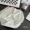 Serie de Hielo de Seda de Verano Sensible al Hielo Ultradelgada Sin Marcas Agradable a la Piel Combinación Desnuda Cintura Media Suave Transpirable Color de Contraste Calzones para Niñas para Mujeres