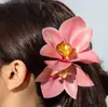 Acessórios de Pente de Flor de Lírio Estilo Feriado Transfronteiriço Europeu e Americano, Presilha de Cabelo de Flor Artificial Super Etérea para Mulheres