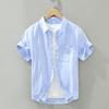 Camisa informal de algodón de manga corta de verano para hombre, estilo japonés, de alta gama, sencilla, elegante y a la moda, combinable con todo, 8847