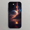 Adequado para capa de celular iPhone 17, design de céu estrelado da floresta, capa macia 16 Pro Max, capa protetora em forma de lua Apple 13, 18 Pro Max