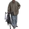 Jaqueta khaki estilo japonês vintage cityboy Masculina Gola vertical com bolsos estilo workwear Jaqueta bomber Jaqueta de baseball vintage