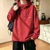 Jaqueta impermeável estampada com capuz, estilo americano, nova, tendência, para homens, outono, letra 2026, jaqueta esportiva para atividades ao ar livre