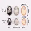 Botão de metal para costura à mão com furos na borda, formato oval 79041 79042