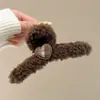 Pinza de Pelo Grande de Felpa Estilo Perezoso Otoño e Invierno para Mujer, Pinza de Tiburón de Gama Alta y Exquisita para la Parte Posterior de la Cabeza