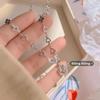 Collar de diamantes rosas con forma de hada dulce para mujer, diseño de nicho simple y delicado, cadena de lana ligera y lujosa para clavícula.