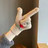 Guantes de Invierno Todo Incluido de Cinco Dedos Lindo Muñeco de Nieve Tejidos para Pantalla Táctil Engrosados Calientes para Ciclismo Resistentes al Frío Guantes de Algodón