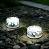 Nova Lâmpada de Tijolo de Gelo Solar Transfronteiriça Lâmpada de Jardim Externa Vidro de Imitação LED Lâmpada Redonda para Gramado Lâmpada de Paisagem para Acampamento