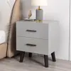 Armario de almacenamiento de mesita de noche, diseño simple y moderno con patas de madera maciza, mesita de noche pequeña económica, mesa pequeña de dormitorio estilo nórdico