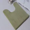 Alfombra de Piso de Espuma Viscoelástica de Rebote Lento de Coral Fleece con Forma de U, Alfombrilla Antideslizante para Baño, Felpudo para Puerta, Alfombrilla Antideslizante para Inodoro