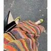 Vestido de Tirantes Tejido a Rayas de Colores Estilo Francés 2025 Primavera y Verano Nuevo Sexy Sexy Adelgazante Falda Larga para Mujeres