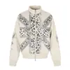 Moletom Masculino com Design de Nicho "Estampa de Leopardo Union Jack", Zíper Duplo, Jaqueta Casual Outono/Inverno com Caimento Regular nos Ombros