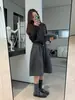 Falda Larga de Invierno 2026 para Mujer, Estilo Casual, Espesa de Lana, Forma de Capullo de Flor, Nueva, Elegante, Versátil, Adelgazante, Longitud Media, Estilo Paraguas