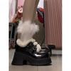 Zapatos de cuero grueso con forro polar para mujer, calzado cálido de algodón para invierno, estilo universitario, con suela gruesa, para otoño e invierno, 2023