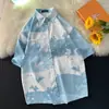 Camisa Floral Estilo Hong Kong Manga Curta Masculina Verão Estampada Antiga Camisa Floral Estilo Hong Kong Top Solto Fino