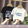 Camiseta interior básica de algodón puro para niños, camiseta de manga larga para primavera y otoño para niños, corte holgado, nueva colección primavera 2026 para niños, top falso de dos piezas