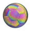 No. 5 Balones de Fútbol Reflectantes Luminosos Antiexplosión Engrosados Balón de Fútbol Arcoíris Cosido a Máquina de PU para Niños y Adultos Entrenamiento y Competición