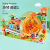 Juguete de Ensamblaje de Pista de Bolas con Bolas Grandes, Bloques de Construcción Versátiles de Tobogán para Niños, Pista Circular, Tobogán, Pista de Rodadura de Bolas