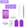 Novo conjunto de ferramentas de pintura diamante funil furadeira inventário furadeira caneta cola roxo 28 grade caixa de armazenamento acessórios acessórios