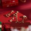 Pendientes de Navidad "Jingle Bells" Dulces Pendientes de Tachuela de Campana Roja Clips para Orejas Pendientes de Ambiente Clips para Orejas
