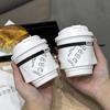 Internet Red Taza de Café Explosiva Taza de Café Desechable Té con Leche Bebida Caliente Vaso de Papel con Empaque y Tapa para Uso Comercial