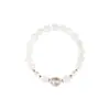 Pulseira de Pedra da Lua Branca Natural com um Único Cristal Branco Grau 5A, Pulseira de Cristal Branco Elegante e da Moda