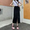 Falda de Mezclilla para Mujer Verano Cintura Alta Falda de Cadera 2025 Nueva Retro Recta Holgada Forma A Longitud Media Sobre falda
