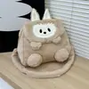 Nova Mochila Escolar Doce e Fofa para Meninas 2025 Bolsa Transversal Infantil de Estudante Bolsa Casual de Pelúcia com Desenho