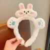 Faixa de cabeça de pelúcia estilo coreano para crianças, fofa de coelhinha para menina, não machuca o cabelo, grampo de cabelo, adorno de cabeça, faixa de cabelo