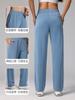 Pantalones de Pierna Ancha con Caída de Modal Lavado a la Arena Softstreme Cintura Alta Sueltos para Correr Fitness Deportes Pantalones Largos Pantalones de Yoga