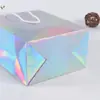 Bolsa de regalo láser creativa colorida personalizada de fábrica, bolsa de papel portátil tridimensional para publicidad de ropa y compras, impresión de logotipo