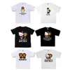 Camiseta de manga corta de la marca japonesa de moda BAPE, peso pesado de verano 240g algodón puro, camuflaje de cabeza de mono, tiburón mono, venta al por mayor transfronteriza