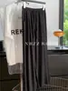 Pantalones Casuales de Seda de Leche Suave y Amigable con la Piel, con Caída, Verano 2026, para Mujer, Pantalones Delgados Rectos de Pierna Ancha, Pantalones Frescos
