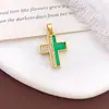 Colgante Transfronterizo Europeo y Americano Cruz de Cobre Microincrustado Circonita Diseño de Personalidad de Nicho Moda Versátil Accesorio que No se Desvanece