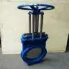 Z73X-10 Válvula Manual de Lodos de Hierro Fundido Válvula de Compuerta Manual de Sello Blando Válvula de Compuerta Tipo Navaja Dn125