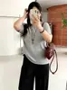 Top de punto para mujer talla grande, cuello semi-alto, manga media, colección otoño 2026, capa base fina y adelgazante para mujeres talla grande