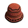 Nuevo Sombrero de Pescador Tejido a Crochet Hecho a Mano Estilo Coreano Combinación de Colores para Mujer Primavera y Verano Diseño Hueco Transpirable Versátil Casual