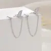 Brincos de Cauda de Peixe de Golfinho Moda Feminina Atmosféricos Personalizados Sereia Ji Sonho Brilho Diamante Espuma de Sereia Clipe de Orelha para Osso da Orelha